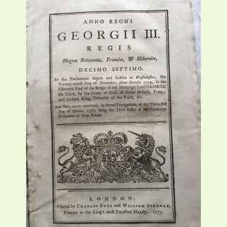 Anno Regni Georgii 3rd. Regis Magnae Britanniae, Franciae & Hiberniae.... An Act to enlarge the term and powers relating to the 