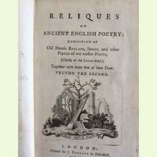 Reliques of Ancient English Poetry...