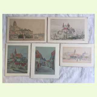 Watercolour Sketches of Towns in Switzerland.